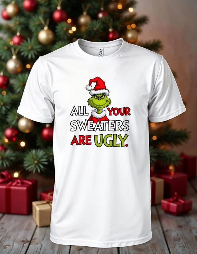 Grinch TShirt Ugly Sweaters Christmas Santa
