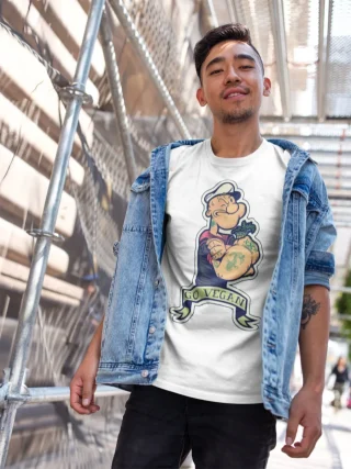 Popeye Go Vegan Graphic T-Shirt — alternate view