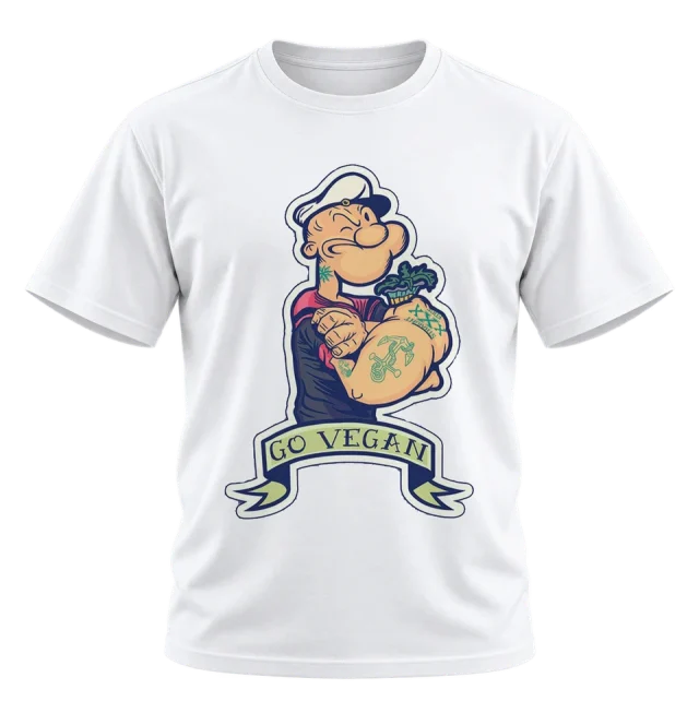 Popeye Go Vegan Graphic T-Shirt