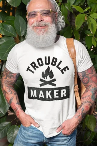 Trouble Maker Slogan T-Shirt — alternate view
