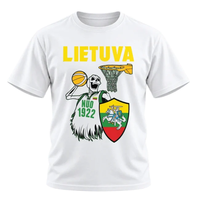 Lithuania Basketball Skeleton Graphic T-Shirt