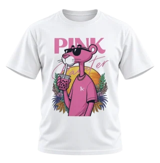 Pink Panther Bubble Tea Graphic T-Shirt