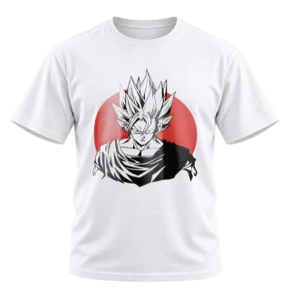 Anime Warrior Red Sun Graphic T-Shirt