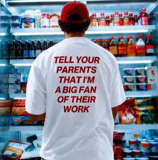 Tell Your Parents — Big Fan Back Print T-Shirt — alternate view