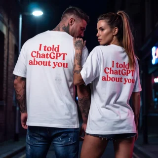 I Told ChatGPT About You Back Print T-Shirt — alternate view