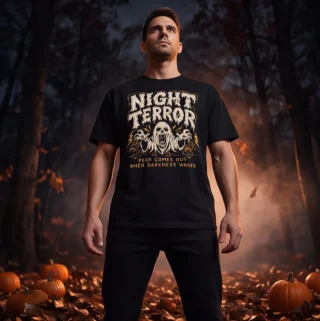 Night Terror Halloween Graphic T-Shirt — alternate view