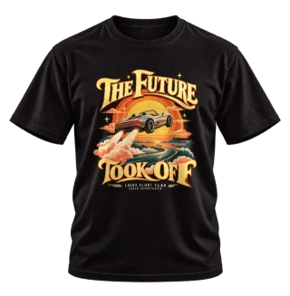 The Future Took Off Retro Flying Car T-Shirt
