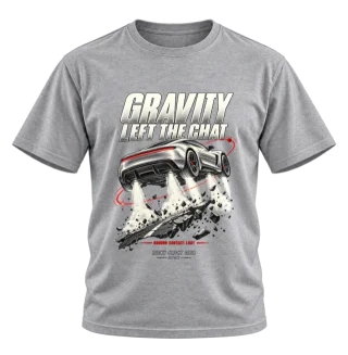 Gravity Left the Chat Flying Car Graphic T-Shirt