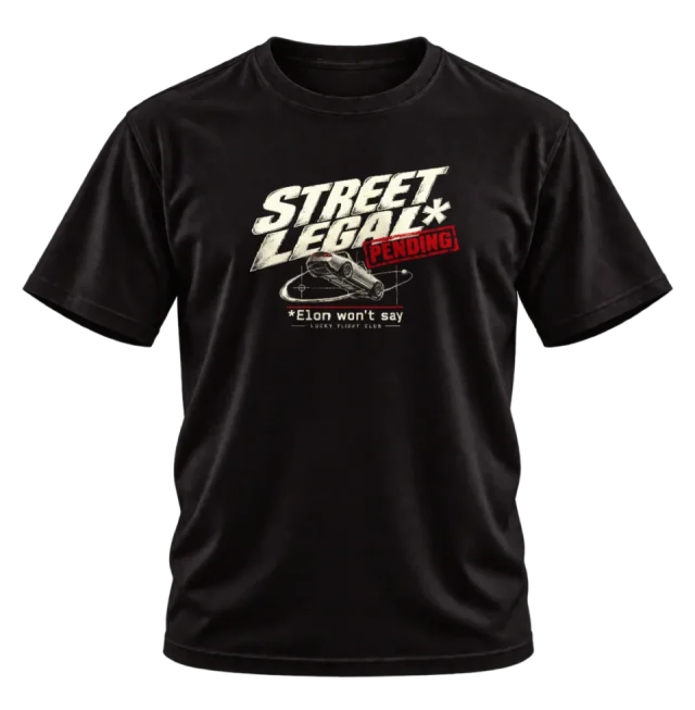 Black T-shirt with the Street Legal* front illustration